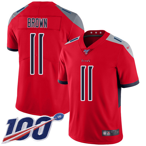 Tennessee Titans Limited Red Men A.J. Brown Jersey NFL Football #11 100th Season Inverted Legend